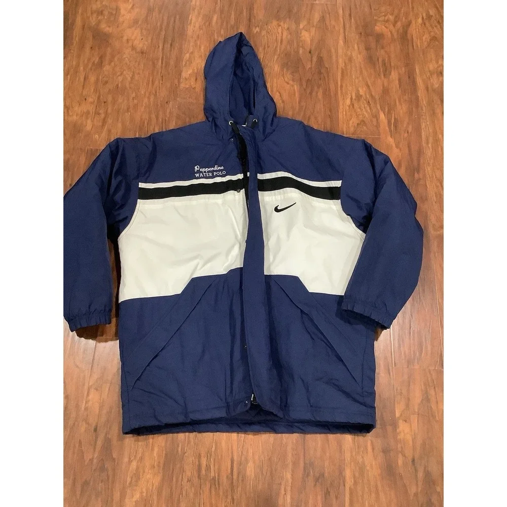 Vintage Nike Swoosh Quilted Jacket White 90's Size Large XBlue White Black